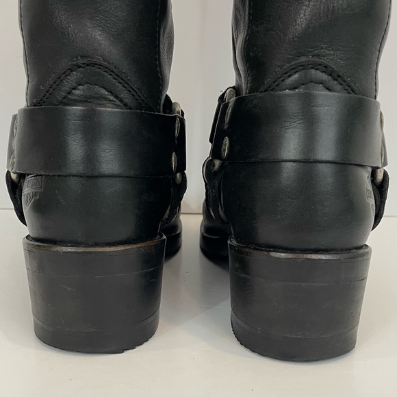Harley Davidson Riding Boots Women’s 6.5 Black Genuine Leather Moto Biker Strap - Picture 9 of 16